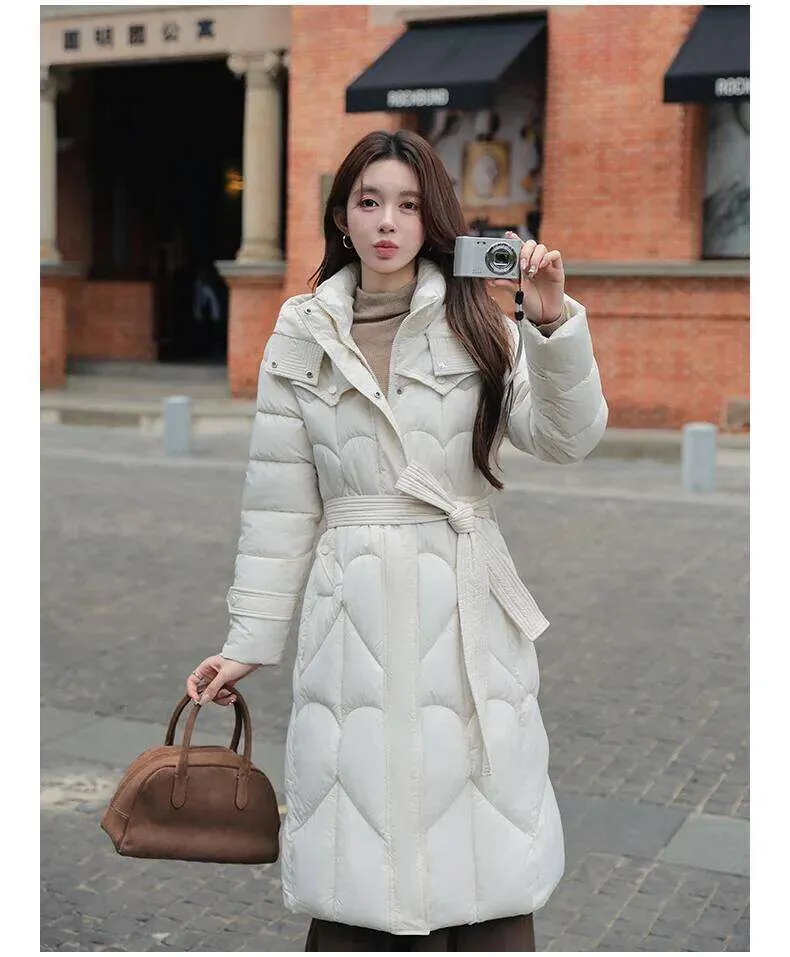 Vigoanne 2025 Winter Solid Hooded Polyester Down Coat for Women