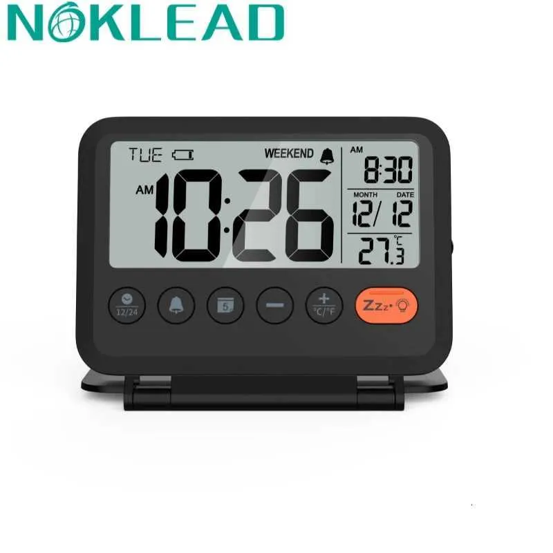 Réveil Numérique LED Pliant Portable - Horloge Calendrier Température Avec Snooze Et Rappel Anniversaire