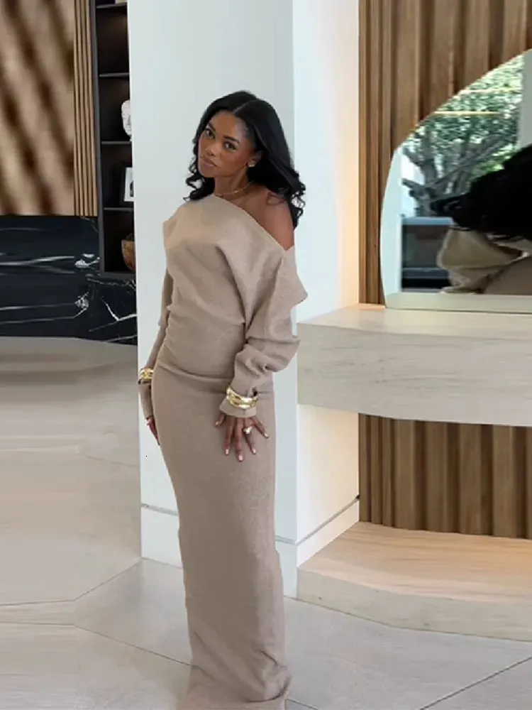 casual off the shoulder long sleeve dress Women's 2024 Casual Sweater Dress Long Sleeve Off-Shoulder High Neck Maxi  Knit Sweater Dress at Amazon Women's Clothing store