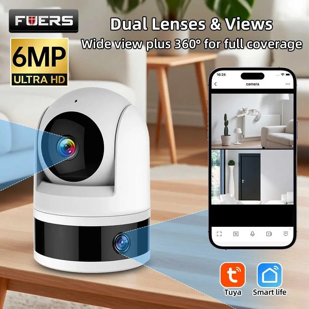 FUERS 3K 6MP Dual Lens WiFi Security Cameras Indoor... From Uk ...