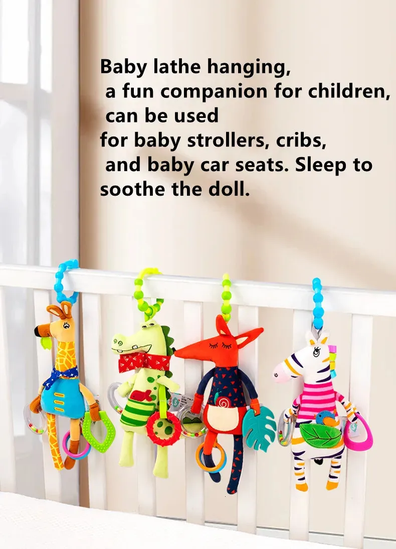 Baby Rattles Soft Giraffe Infant Crib Bed Stroller Spiral Handle Toys ...