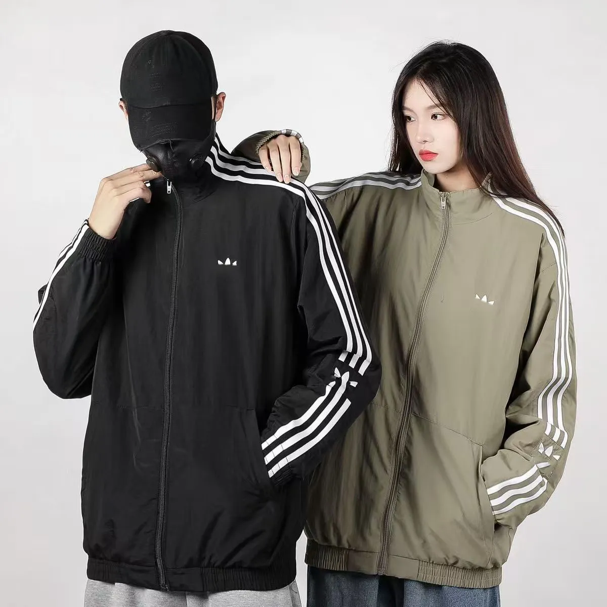 Korean Three Stripe Embroidered Grass Rab Coat Mens From