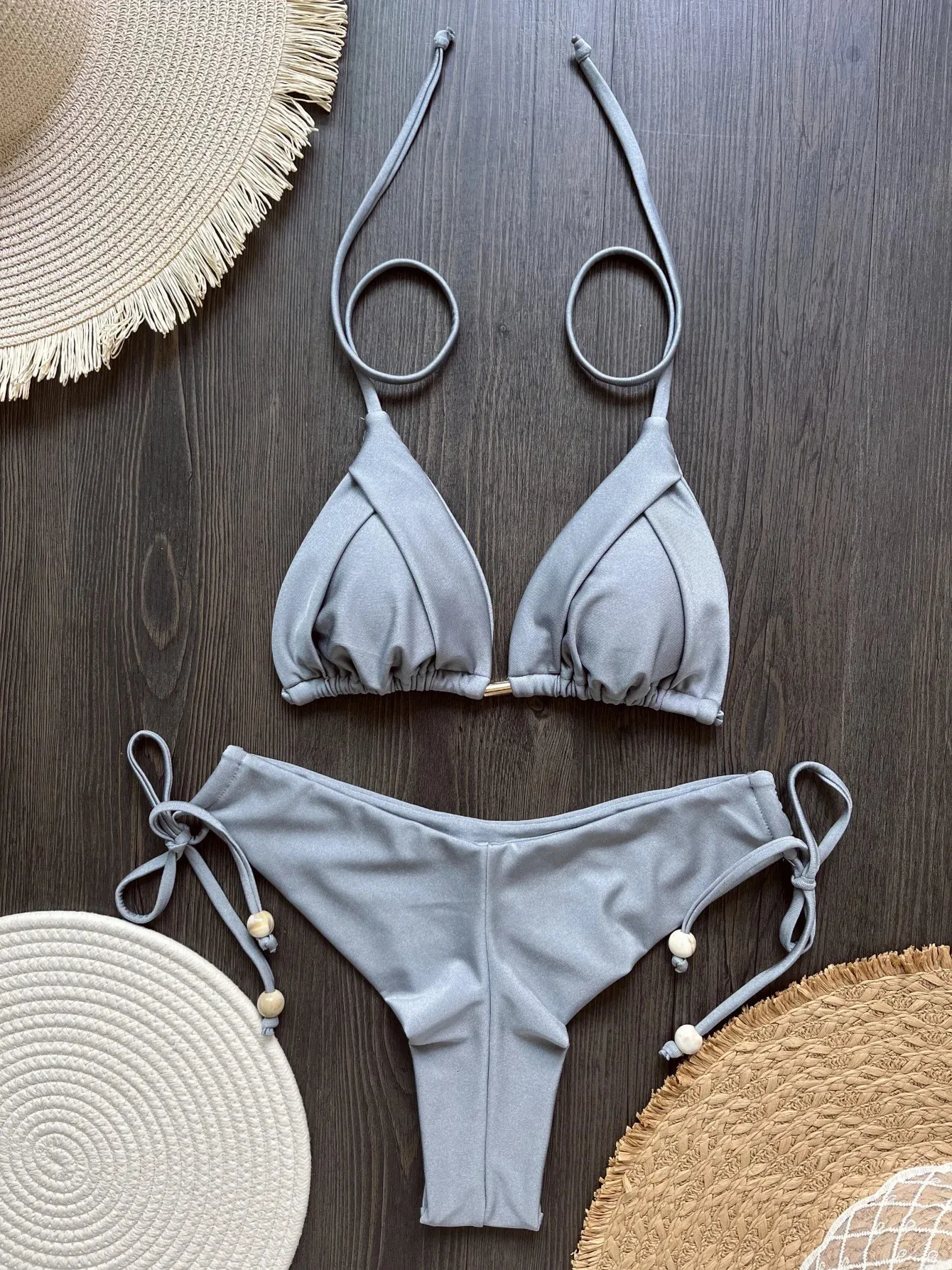 Acquista Costume da bagno bikini all'americana da donna Costume da bagno bikini a pois con