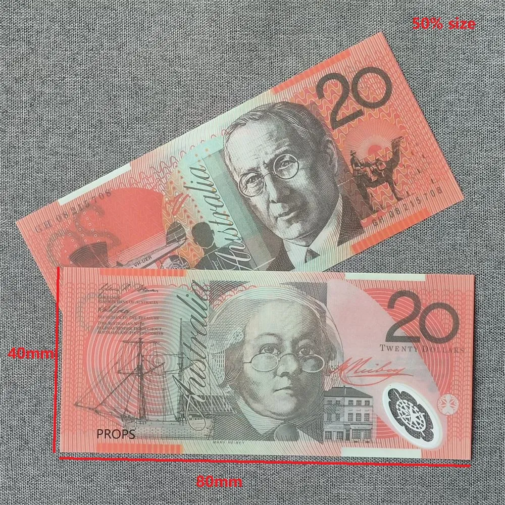 Polymer Ultrathin Australian Prop Money Notes 0.08mm Thick 2.56 × 1.30 ...
