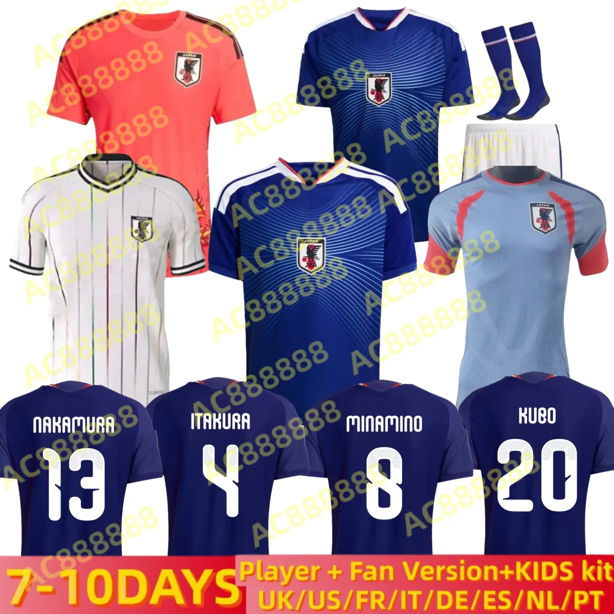 ISAGI ATOM Japan Soccer Jersey 2026 Mens & Kids National Team Football ...