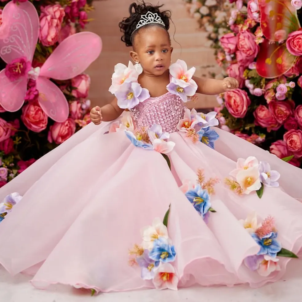 ZJ422 Pink Organza Flower Girl Dresses Spaghetti... From Chic_cheap, $98.24  | DHgate.Com
