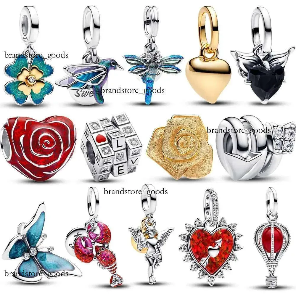 925er Sterlingsilber Libelle Kleeblatt Charm Für Bettelarmband_voghion.com