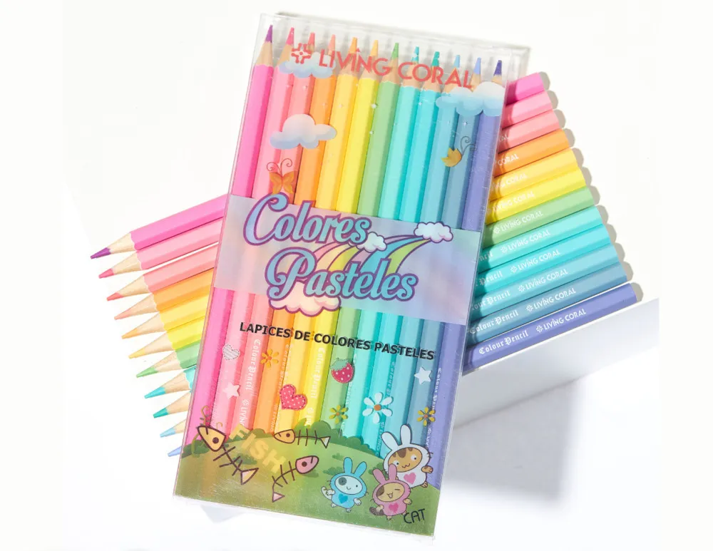 12 色マカロンシリーズ色鉛筆ジャーナリング用プレミアム厚みのある