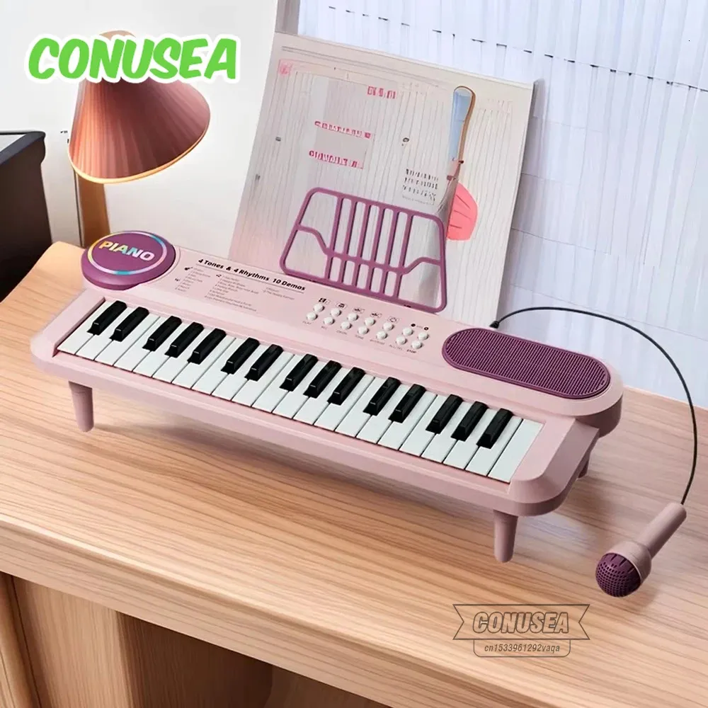 Teclado Electrónico Piano De 37 Teclas Para Niños Y Principiantes, Con Micrófono, Grabación Y Sonidos De Animales, Regalo Musical De 3 A 8 Años