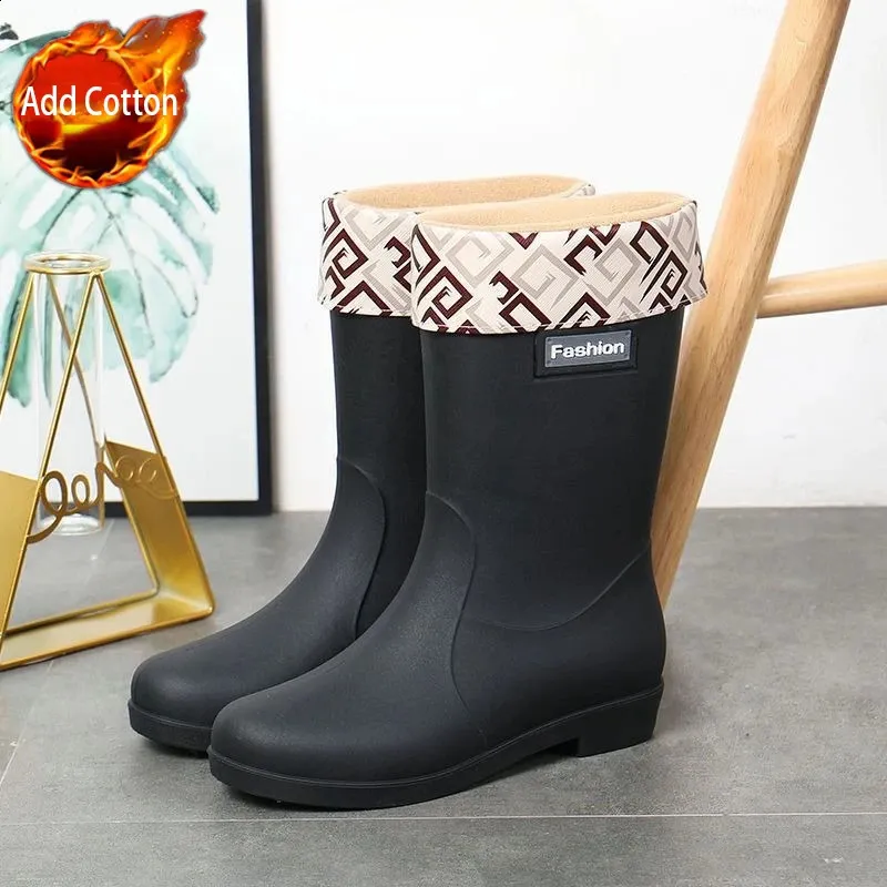 Stivali Wellington da donna, alla moda, caldi, foderati, impermeabili, stivali da pioggia in neoprene, antiscivolo, per esterni, stivali da lavoro, neve e fango, con ingresso isolante rimovibile Stivali Wellington da donna, alla moda, caldi, foderati, impermeabili, stivali da pioggia in neoprene, antiscivolo, per esterni, stivali da lavoro, neve e fango, con ingresso isolante rimovibile