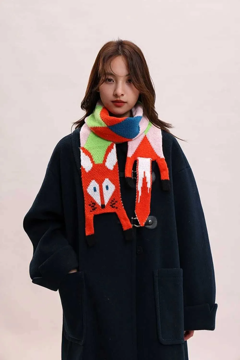 Z251209 Japanese Style Knitted Scarf Warm Animal From Cadogan