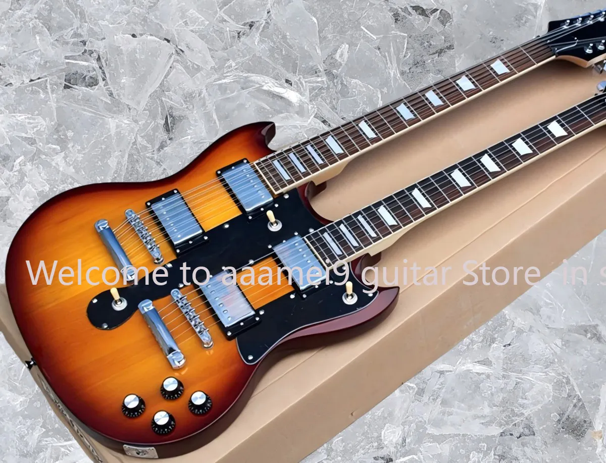 Double Neck Electric Guitar Different Color Design With Chrome Hardware ...