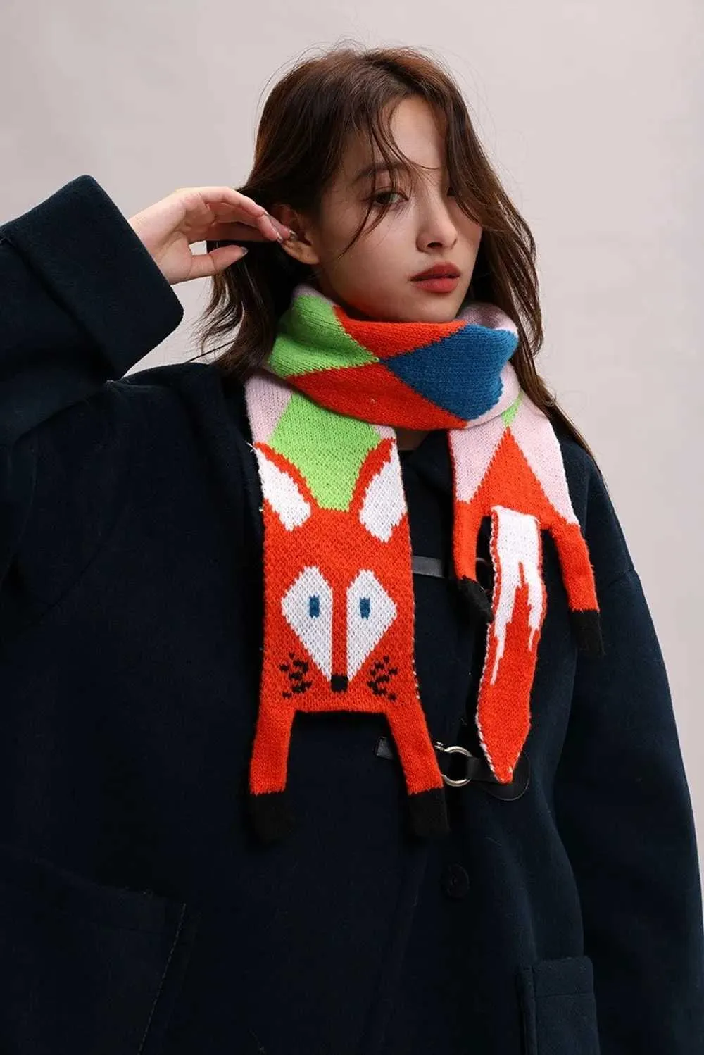 Z251209 Japanese Style Knitted Scarf Warm Animal From Cadogan