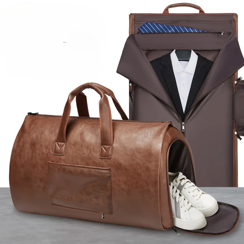 commercial for men's suit travel bag Carry on Garment Bags Convertible Mens Travel Duffle Bags Coffee / Garment Only After assembled Carry On Suit Garment Bag