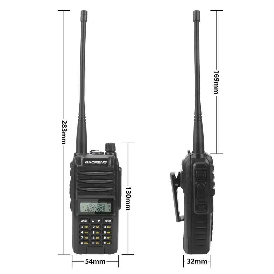Walkie Talkie Baofeng BF-F11 de 10 W, IP67, resistente al agua, tribanda, FM, VOX, 128 canales, linterna, DTMF, alarma de emergencia bidireccional._voghion.com