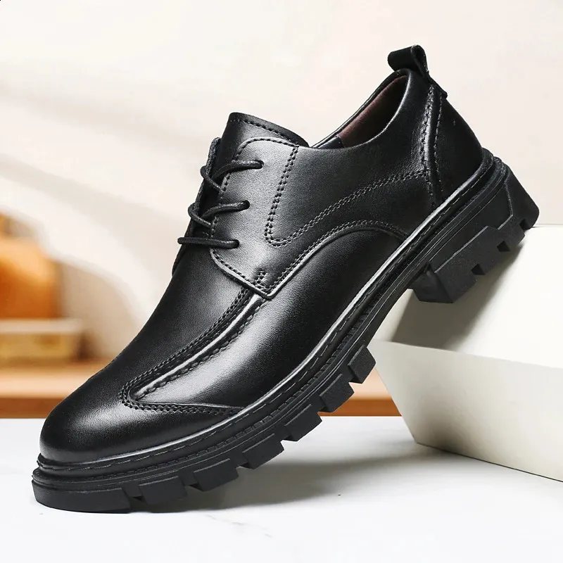 young mens casual dress shoes Wholesale Leather Shoes For Young Men British Brock Formal... At Only  Rs.4,802.96