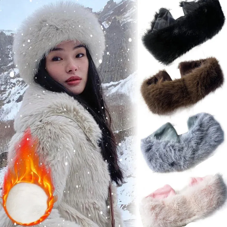 Genuine Fox Fur Headband Ear Warmer Women\'s Winter Knit Neck Warmer Scarf Fox Fur Headband | Fur Neck Warmer | Winter Headband for  main image 2