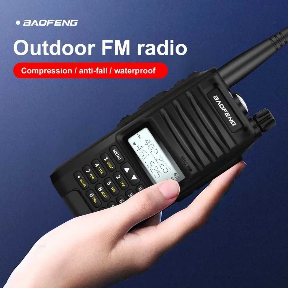 Walkie Talkie Baofeng BF-F11 de 10 W, IP67, resistente al agua, tribanda, FM, VOX, 128 canales, linterna, DTMF, alarma de emergencia bidireccional._voghion.com