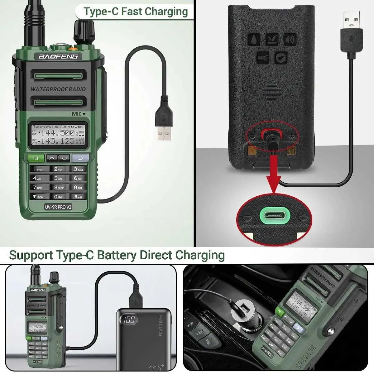 NBCNZCTSAS Adatto for Baofeng Walkie Talkie Auricolare Microfono Adatto for Baofeng UV-XR UV-9R UV-5S BF-9700 A58 Radio bidirezionale(G-Shape Ear Hook