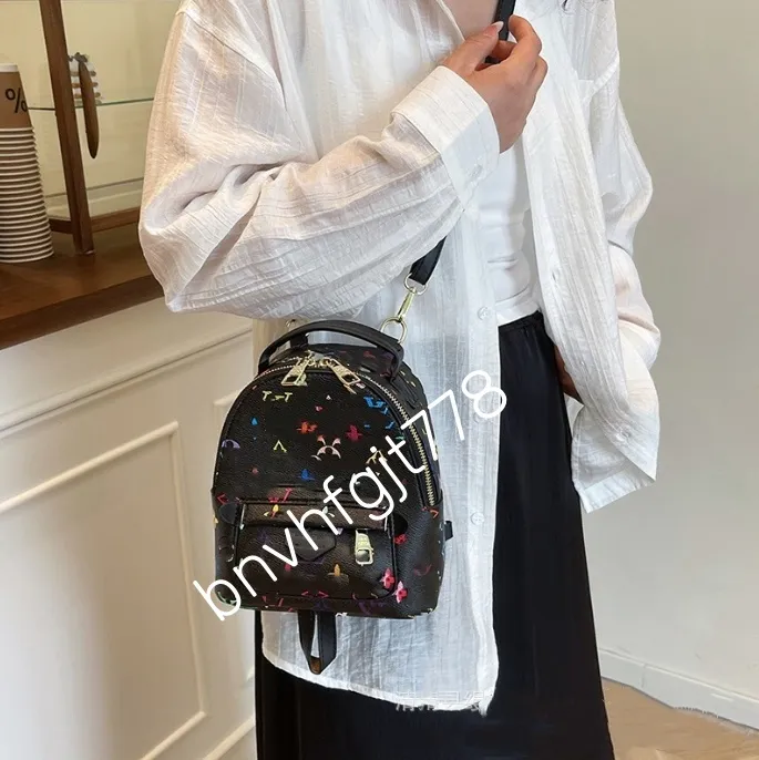 Small Designer Rucksack Designer mini backpack for women brown PU leather with zipper closure ...