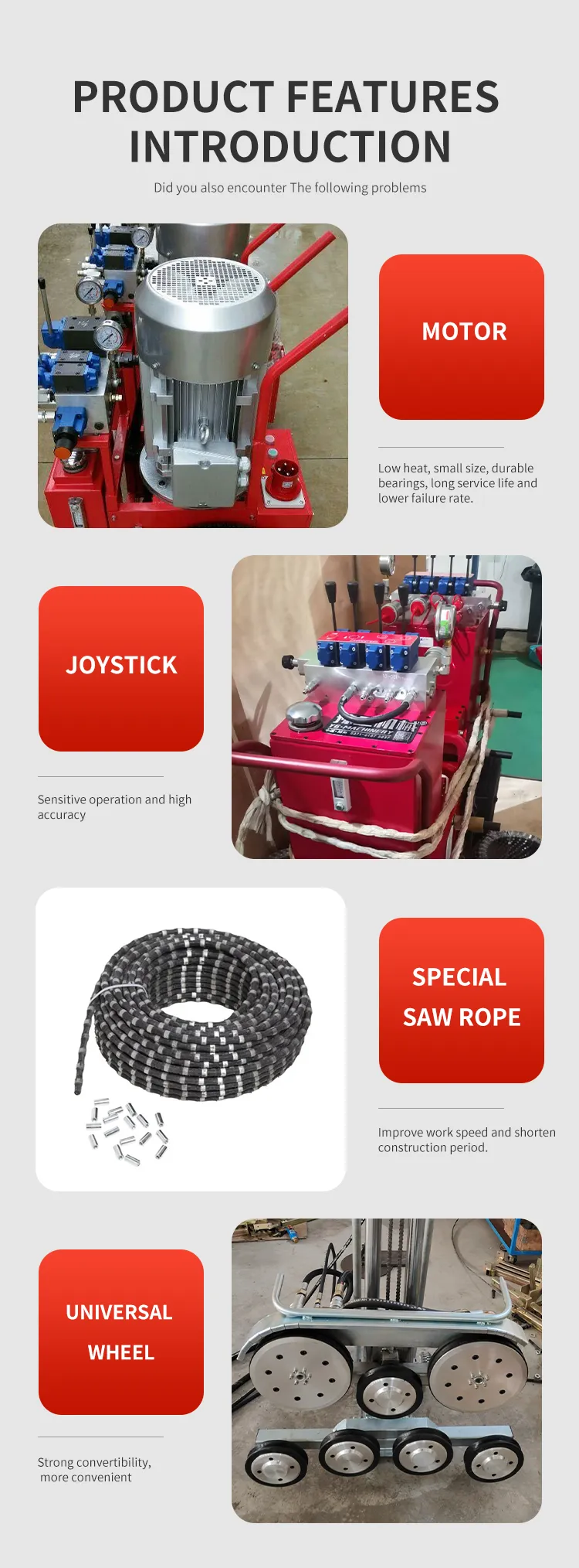 Wire Rope Spindle Diamond Wire Saw Concrete Diamond Wire Rope for Cutting Marble with 5.5 ...
