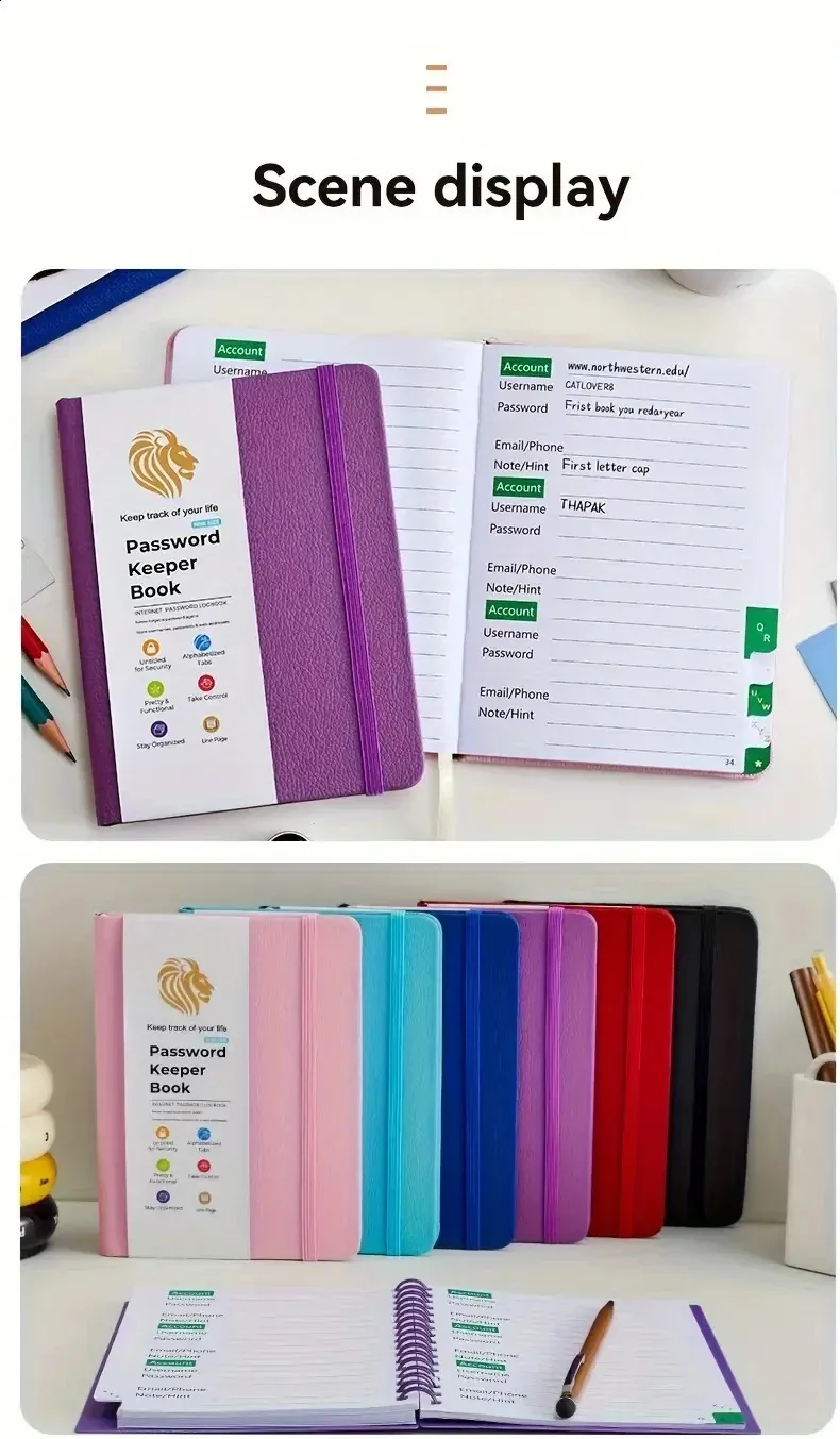 Password Book With Alphabetical Tabs: Large Print , Internet Password Book , Alphabetical - View #7