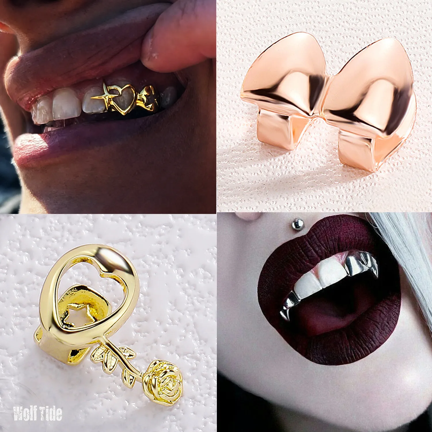 18K ゴールドメッキ Grillz ブレース を￥871 | DHgate