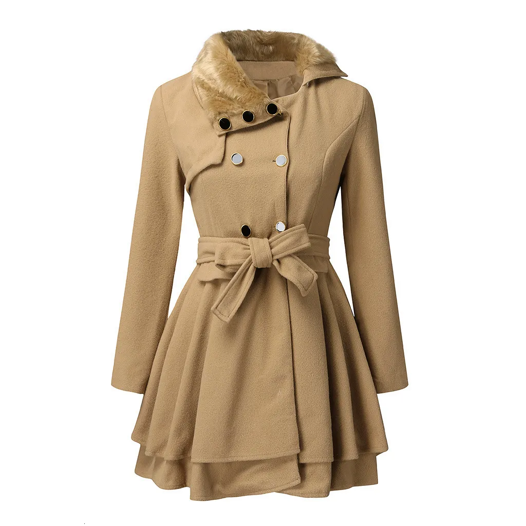 Vintage Navy e Woolen Trench Coat for Women Vintage Navy e Woolen Trench Coat for Women