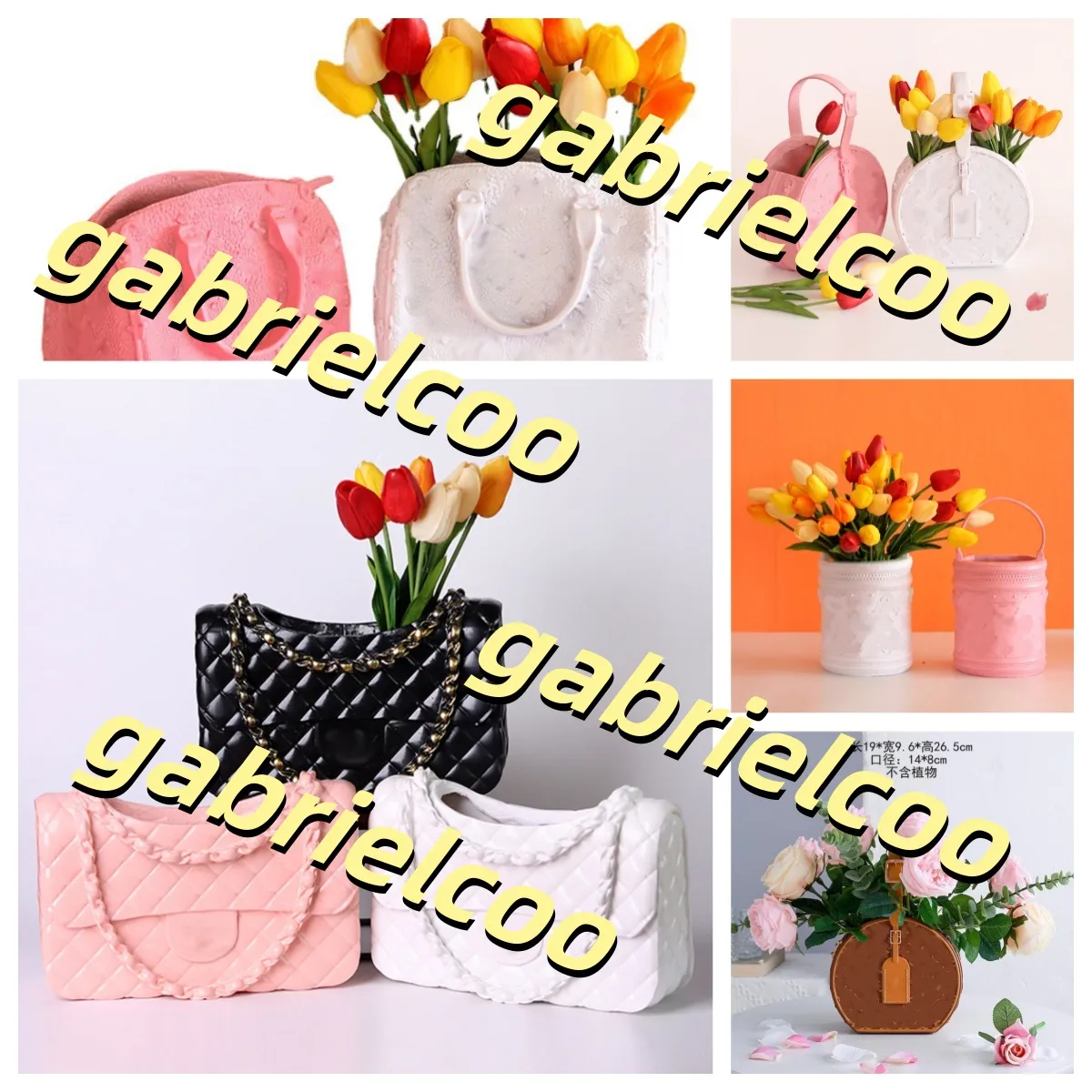 Vaso medio con donna con mani sul viso e decoro fiori - Ella Bomboniere