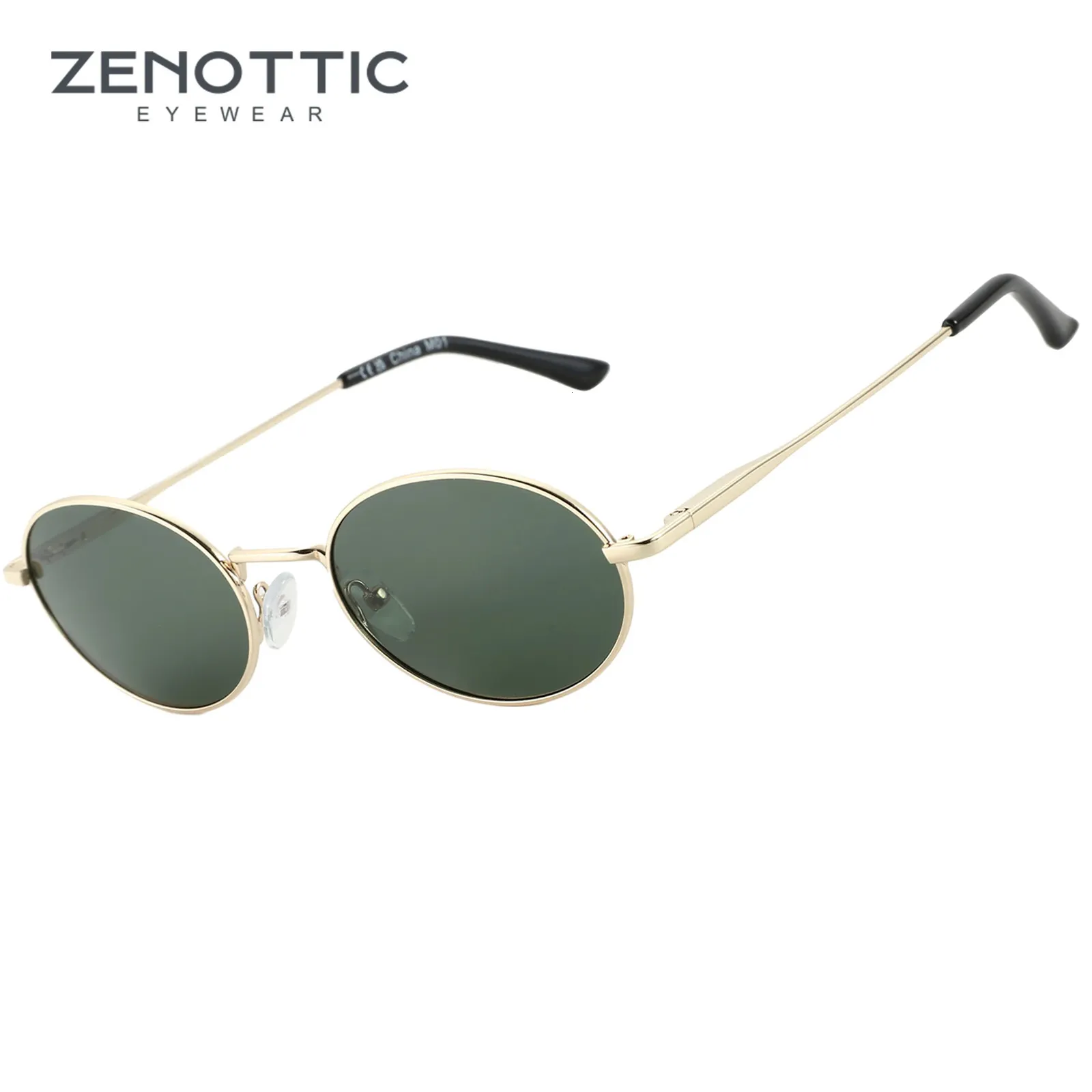 ZENOTTIC Retro Oval Polarized Sunglasses for Men with PC 