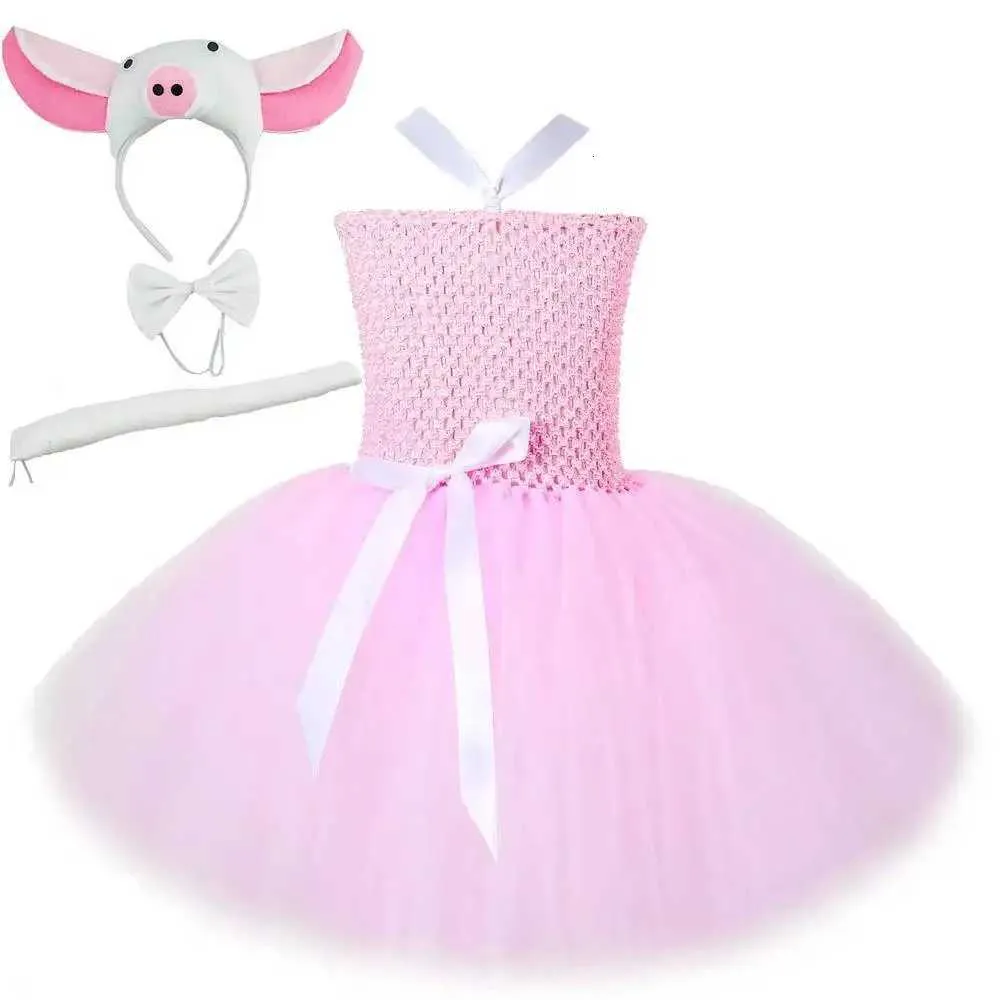 Baby Girls Pink Piglet Knit Tutu Dress with Decorative Rope Animal ...