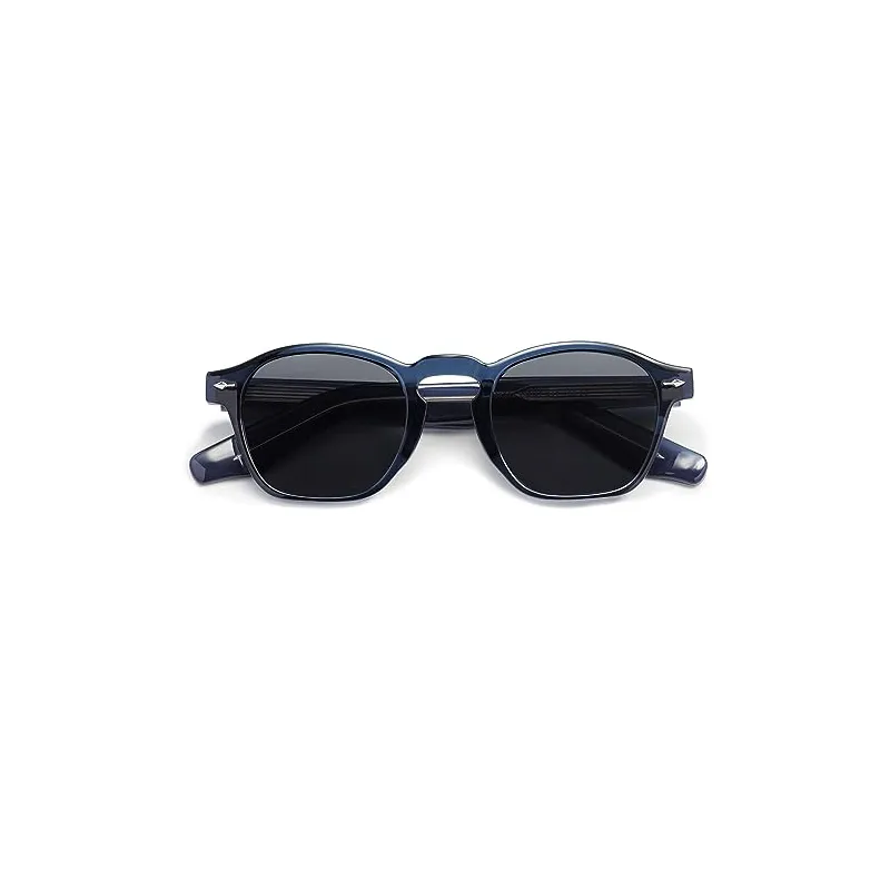 Retro Square Sunglasses Thin Cube Frames Vintage Slim Intellectual Style VANLINKER Retro Small Square Sunglasses for Men Women Thin  main image 3