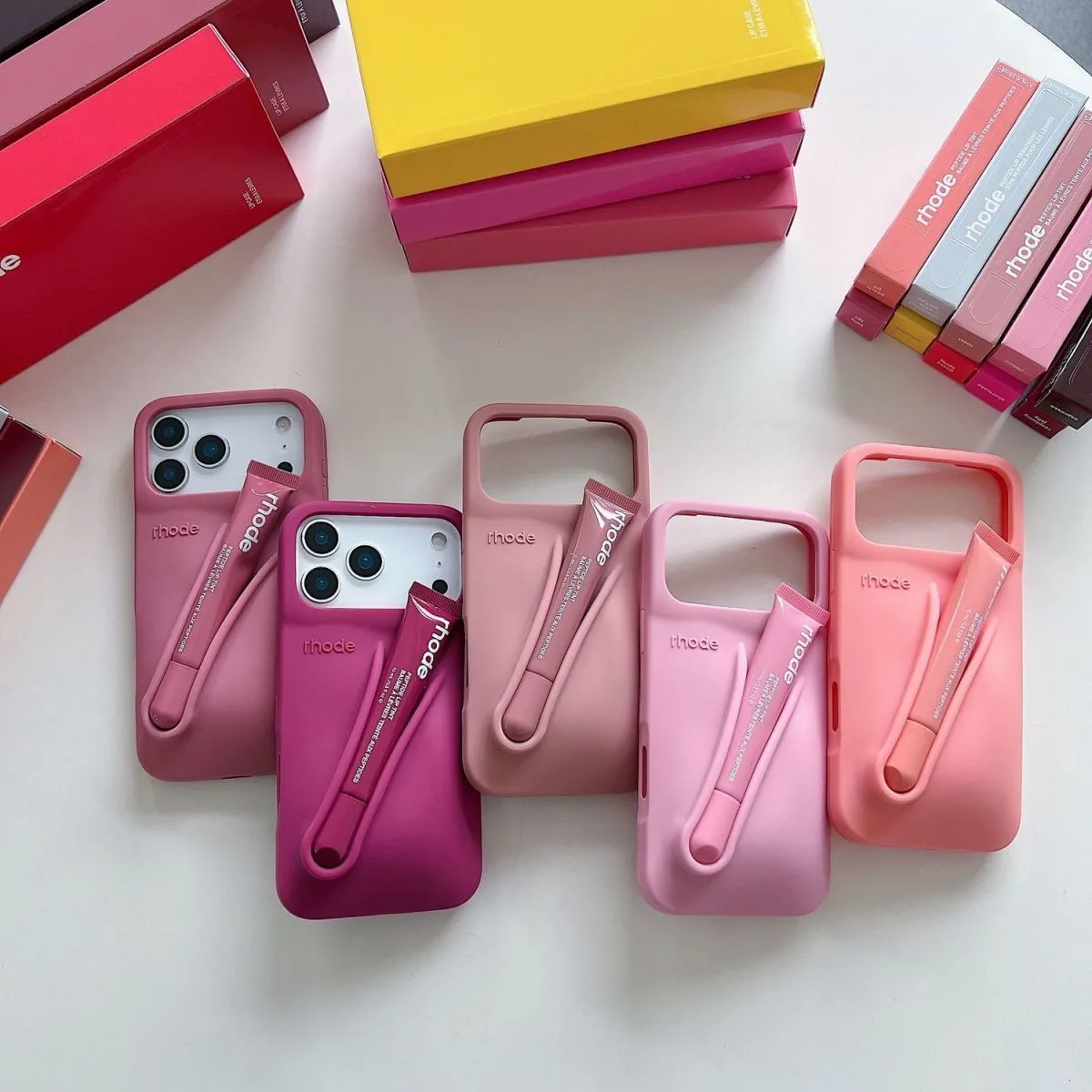 Estetica Porta Burrocacao IPhone 14 Pro Max Slot Rossetto Chiara Cover IPhone 13 Pro Y2K Rosa Coquette Stile_voghion.com