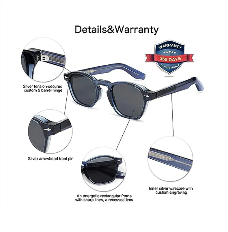Retro Small Square Sunglasses For Men Women Thin Cube  display picture 2
