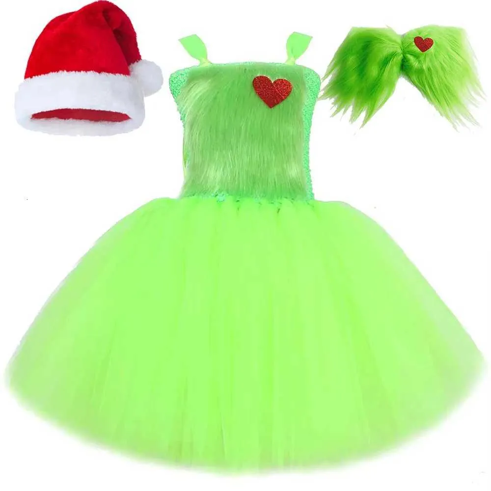 Green Hairy Monster Santa Claus Costumes For Girls Christmas Carnival Tutu Dress  Outfit With Hat Kids New Year Clothes Xmas Gift X251212 From 8,39  | DHgate