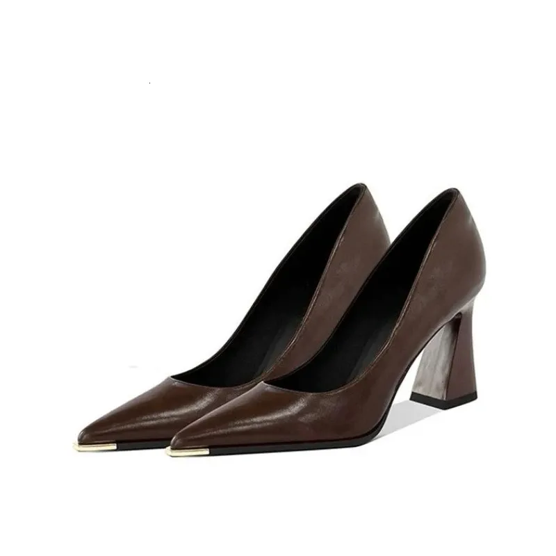 Autumn Women Classics Pumps Ladies Shallow Slip On Leather Eelgant Pointed Toe Party Club Shoes 251209_voghion.com