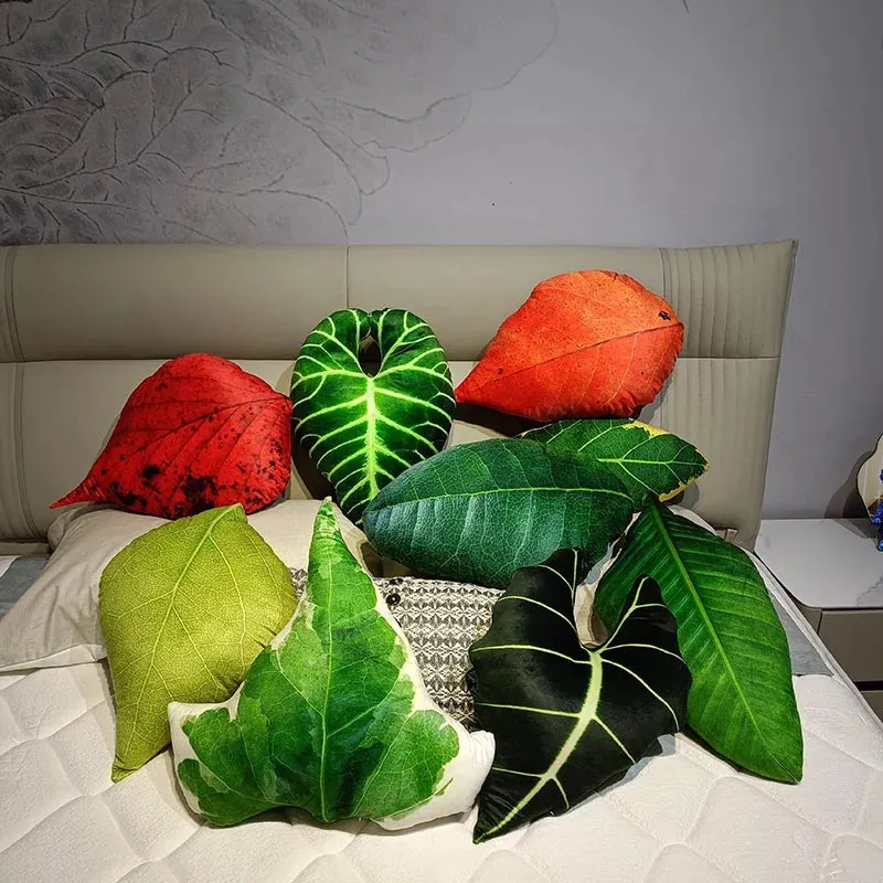 Green Leaf Leaf Plush Pillow Simulated Soft Plant... From Heng08,  Rs.2,862.62 | DHgate.Com