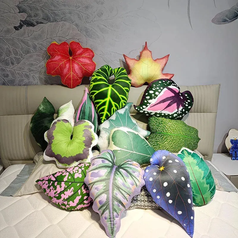 Almohada De Peluche Con Forma De Vaina De Guisantes – Adorable Cojín Verde Con 3 Guisantes Con Expresiones