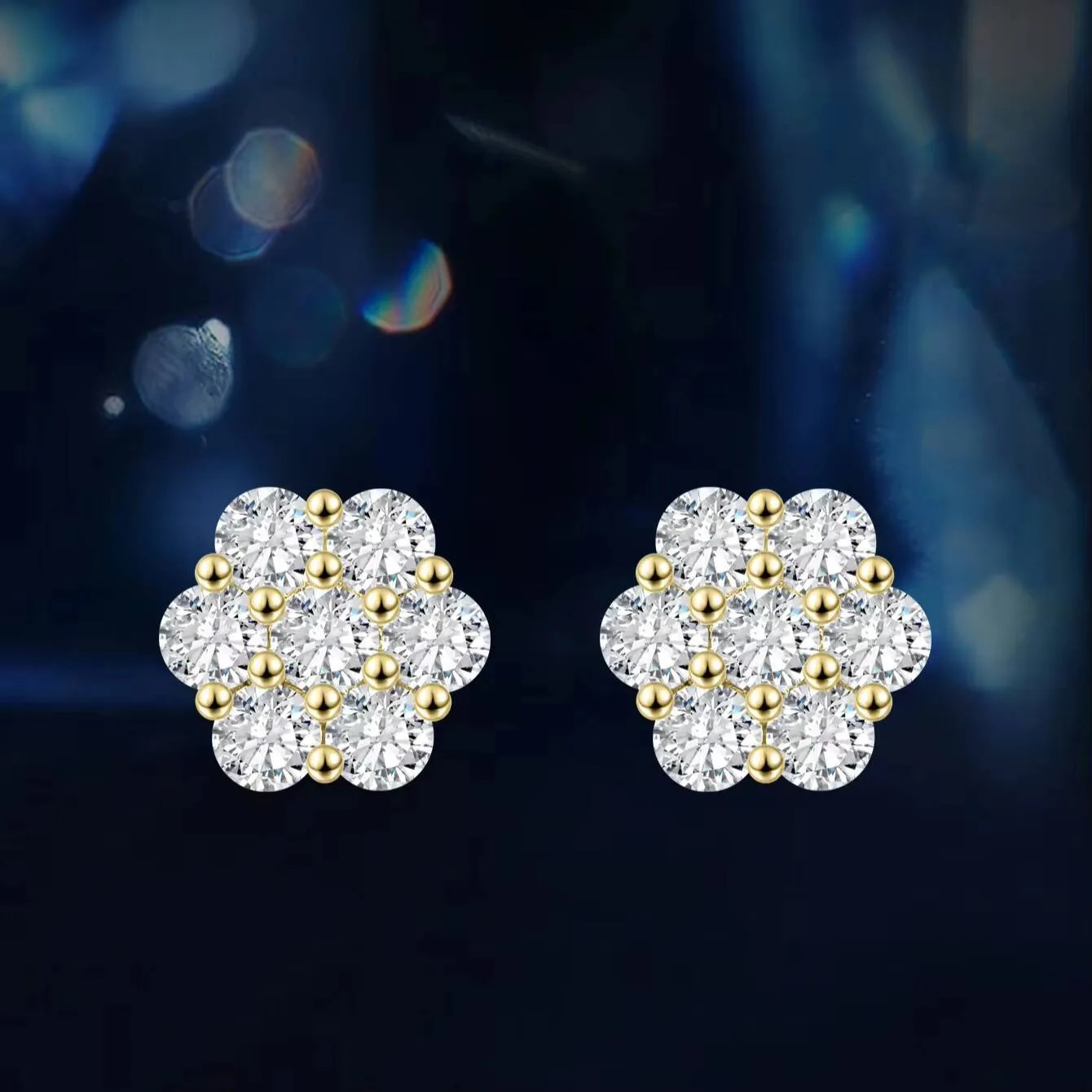 Orecchini a lobo da uomo di lusso in argento sterling 925 con moissanite a grappolo e diamanti VVS, in varie misure, all'ingrosso._voghion.com