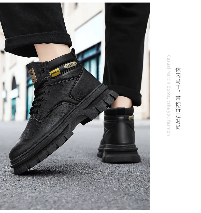 Stylish High Top Martin Boots for Men - Casual Workwear