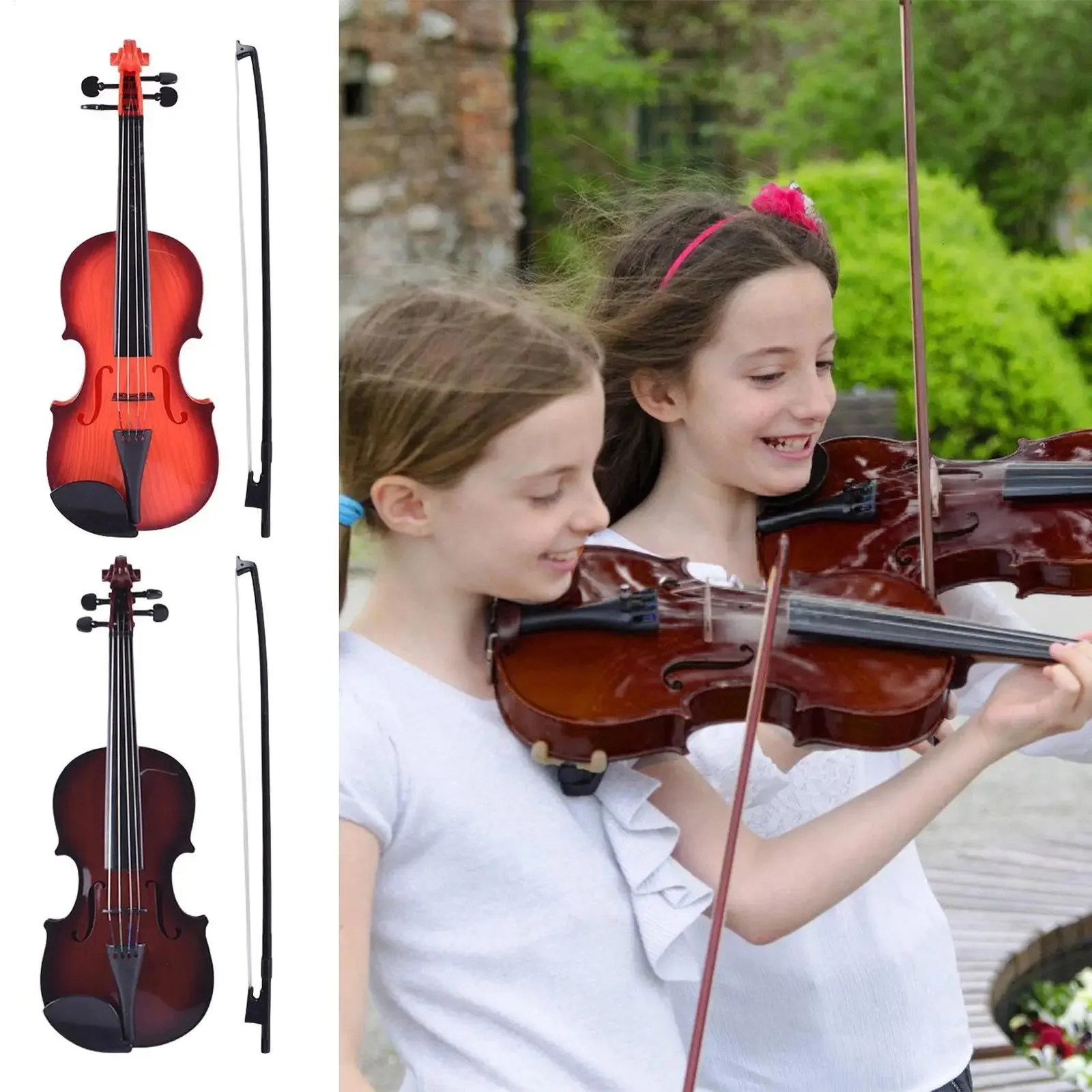 Violín De Juguete De Práctica Para Niños – Instrumento Realista De ABS Con Cuerdas Ajustables Y Soporte De Hombro