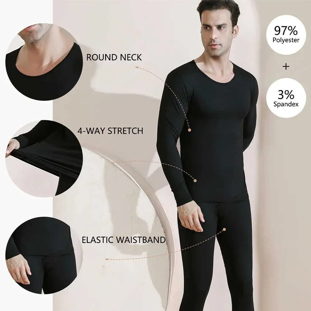 Maglia Termica Uomo – Set Intimo Invernale Con Pantaloni Lunghi E Leggings – Strati Termici Caldi Per Il Freddo - 3