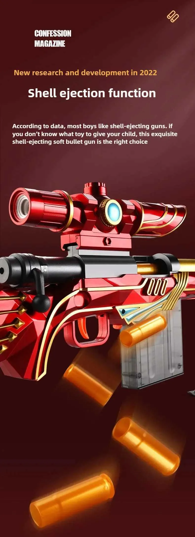 M24 Sniper Rifle Toy Gun Manual Soft Bullet Shooter For Boys Safe Kids ...