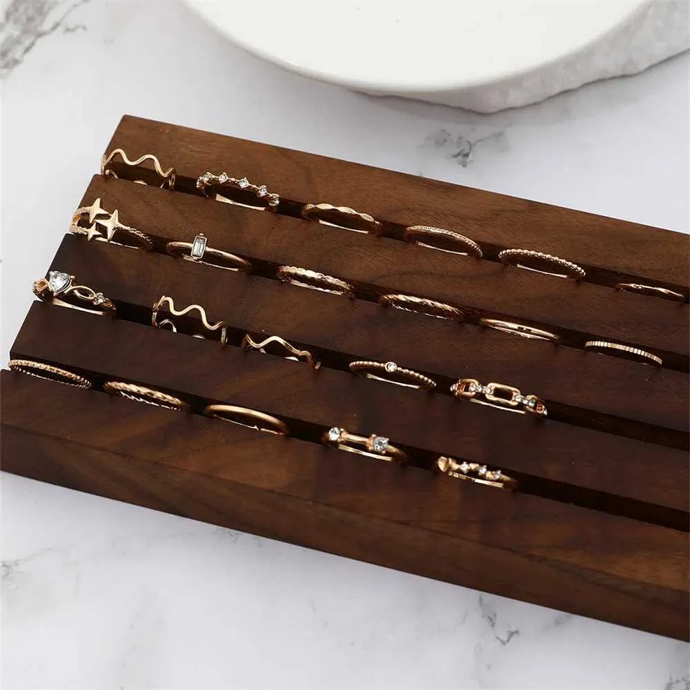 Conjunto de anéis designer geométricos de estrela e coração mulher_voghion.com