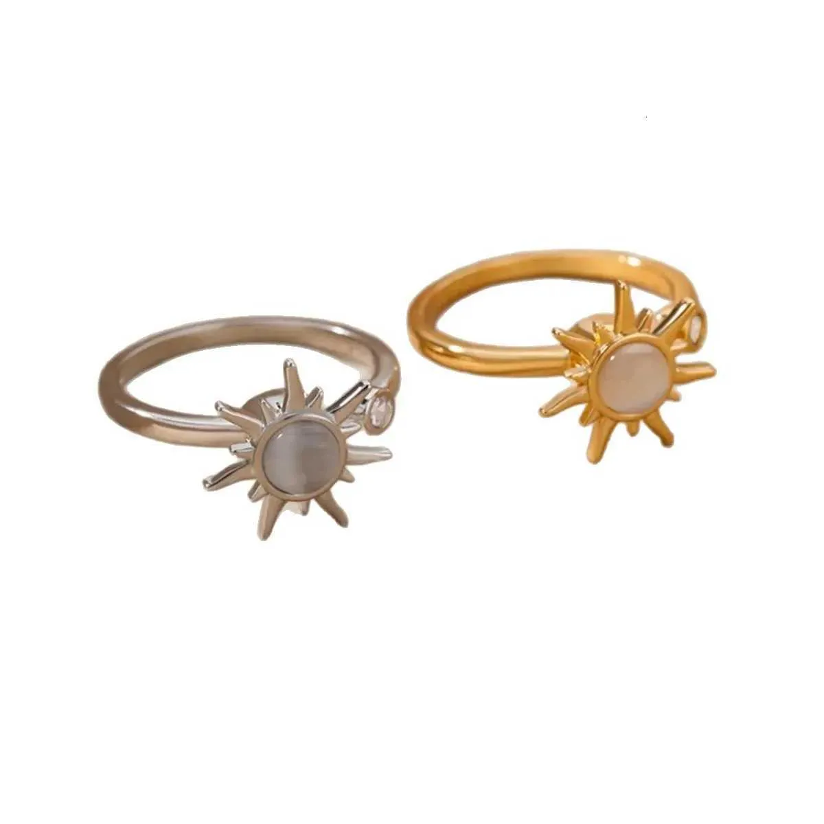 Anti-stress ring voor dames roestvrij staal zon spinner ring_voghion.com