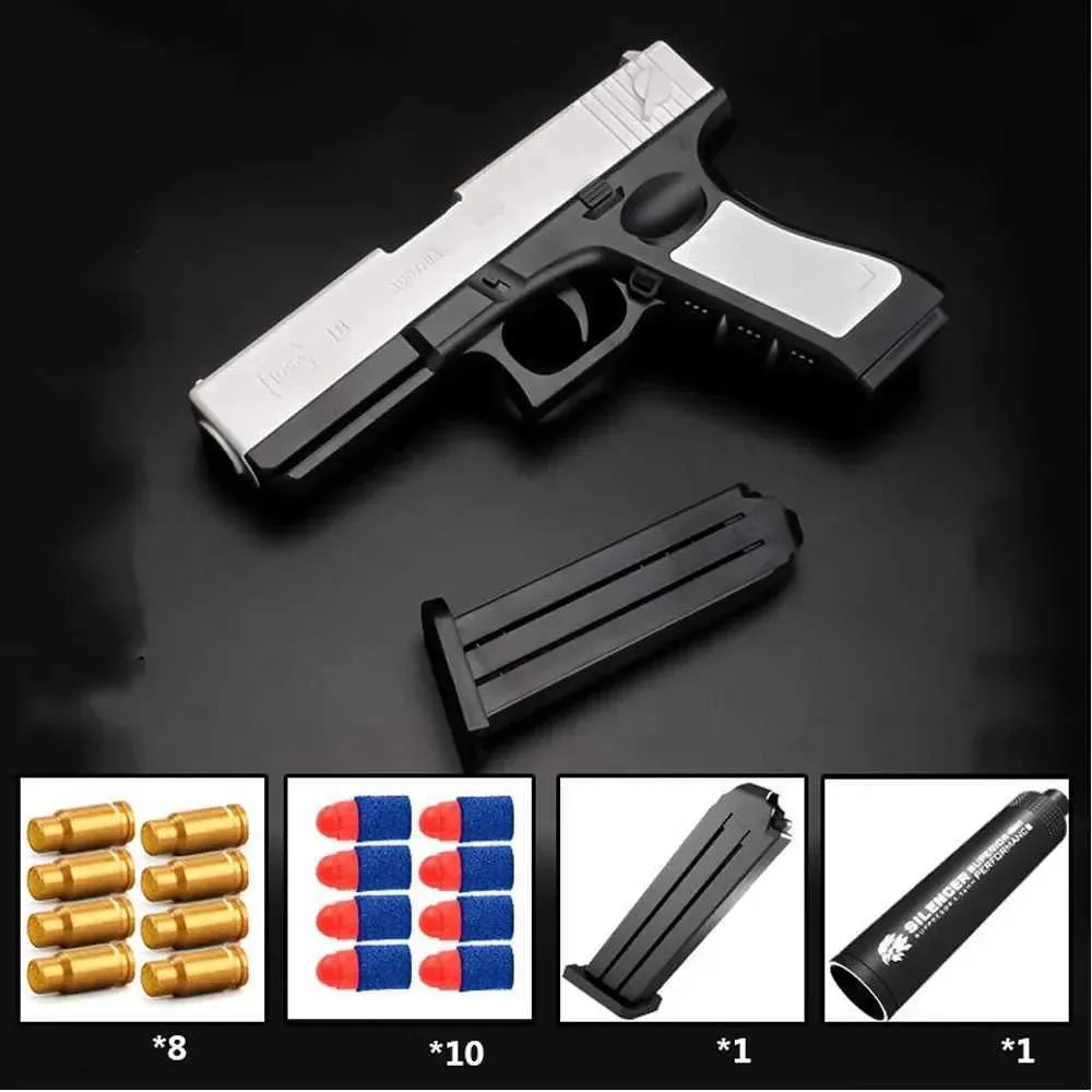 M1911 Soft Bullet Toy Gun For Kids Outdoor Foam Blaster With Carrying ...