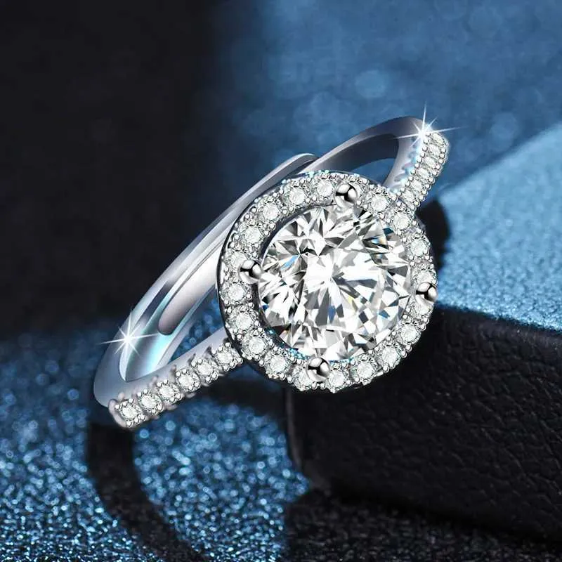 Elegant 925 Sterling Silver Adjustable Ring With Zircon For Women_voghion.com
