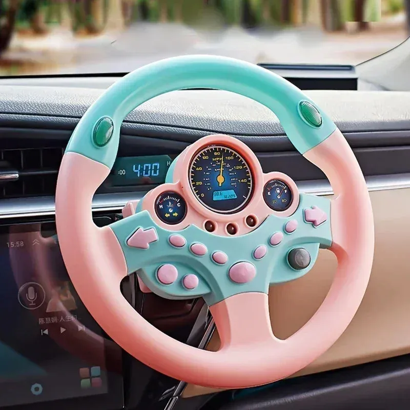 Volant Jouet Simulateur De Conduite – Sons, Lumières, Clignotants – Pour Enfant – Portable, Support Inclus