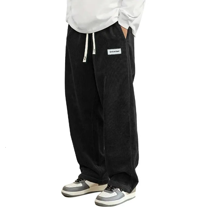 FTCayanz Donna Pantaloni Larghi Cotone Pantalone Vita Alta Harem Pantaloni Di Velluto A Coste