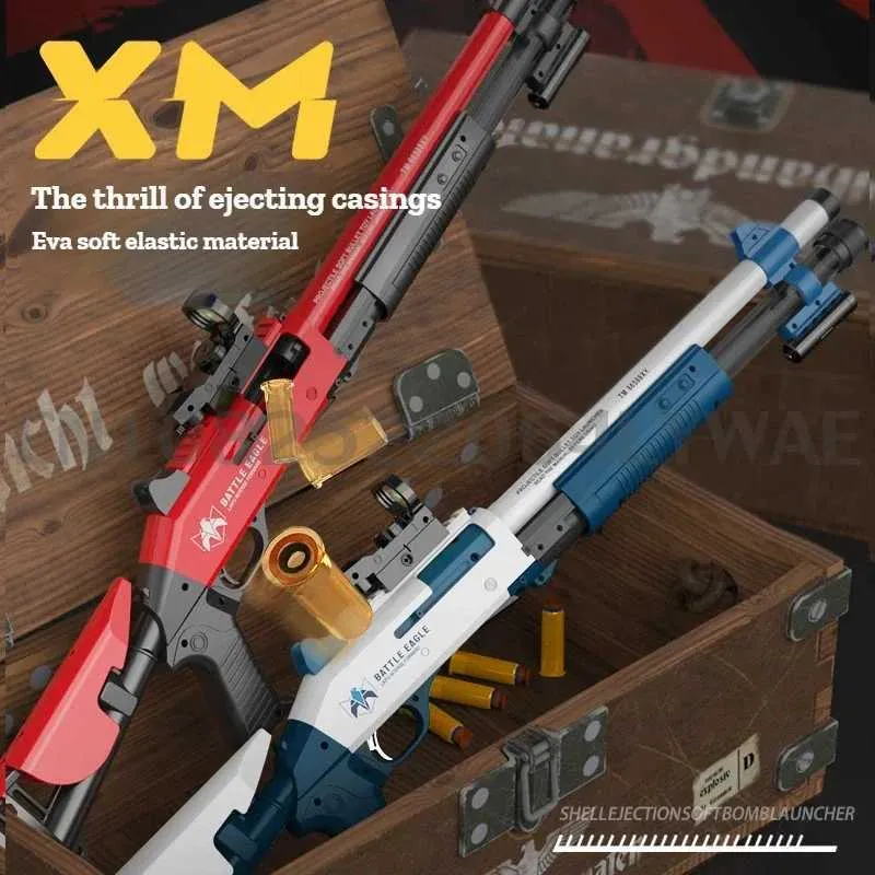 Soft Shell Ejection Launcher Toy Rifle XM1014 Foam Dart Dual Nozzle ...